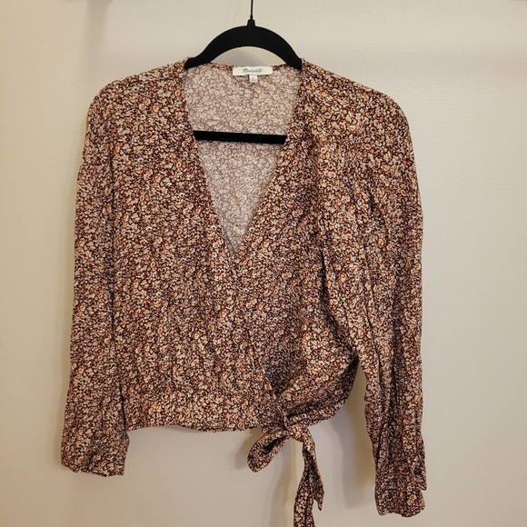 Madewell Tie Front Wrap Top - Picture 3 of 9
